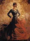 Flamenco Dancer Canvas Paintings - Flamenco II